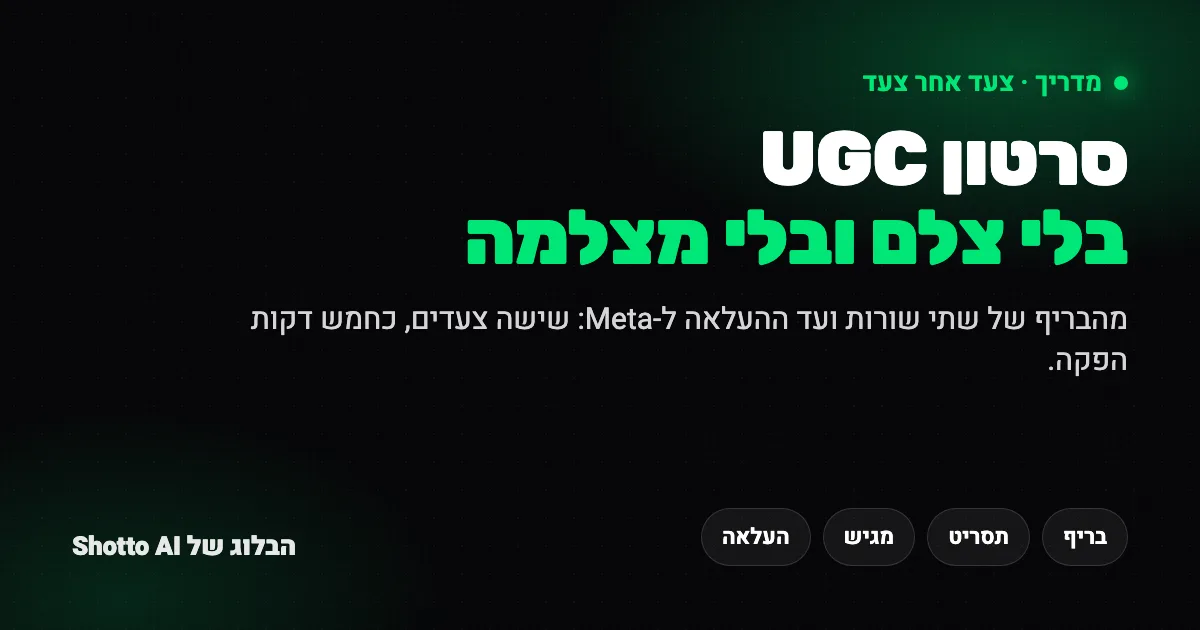 יצירת סרטון UGC בעברית מהמחשב, בלי מצלמה ובלי צלם
